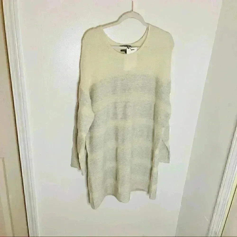 NWT Something Navy Metallic Striped Sweater Dress